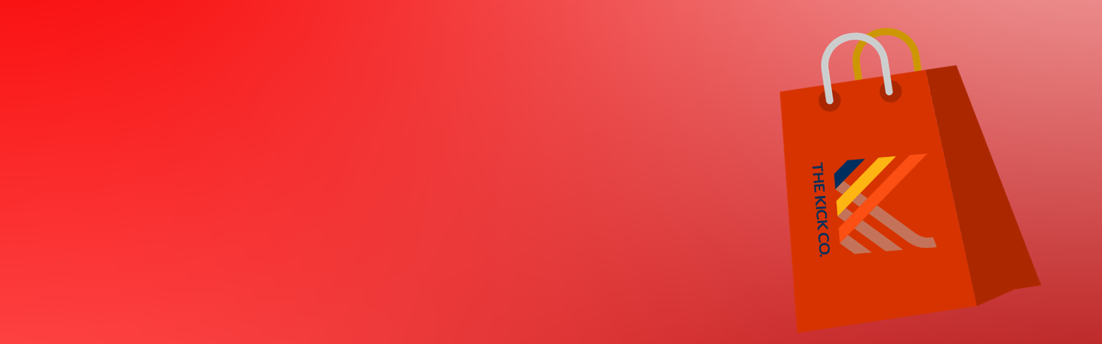 Banner for The Kick Co Black Friday with shopping bag and logo.